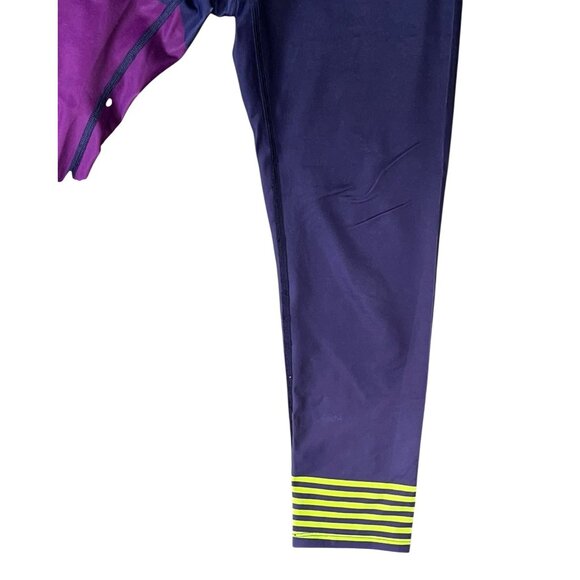 Layer 8 Colorblock Activewear Leggings Sz Large Quick-Dry Stretch Neon - Picture 7 of 9